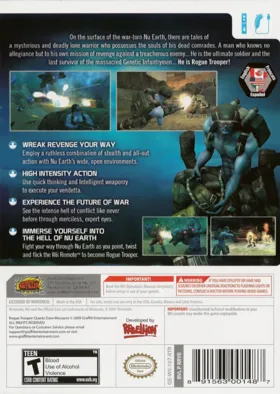 Rogue Trooper- Quartz Zone Massacre box cover back